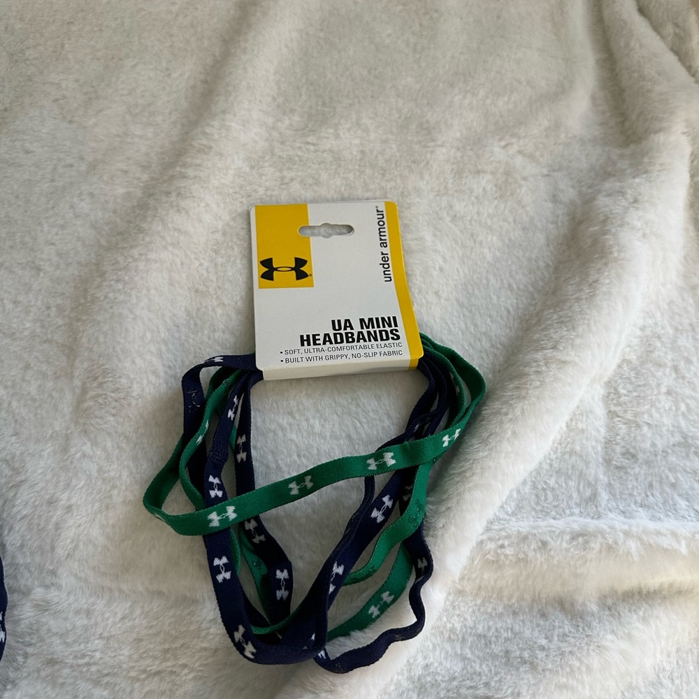 Under Armour 6 headbands green and blue